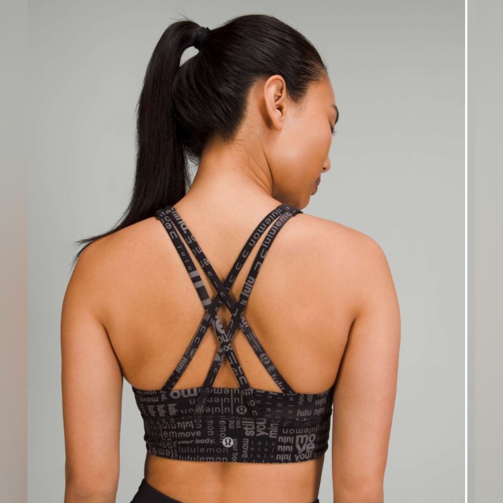 Lululemon Energy High-Neck Longline Bra -Ombre Black Multi - Picture 3 of 7